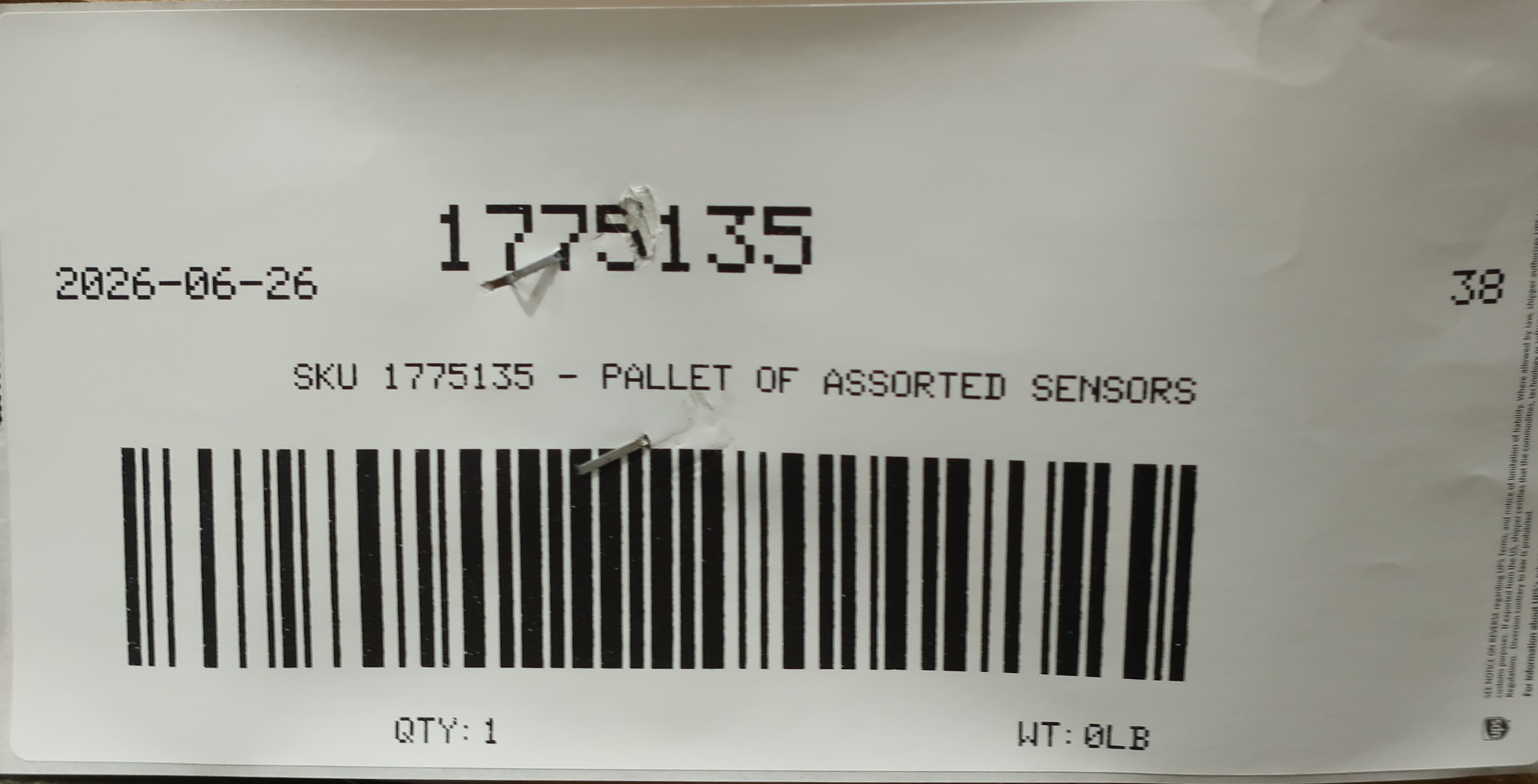 SKU 1775135 - PALLET OF ASSORTED SENSORS - SENSORS
