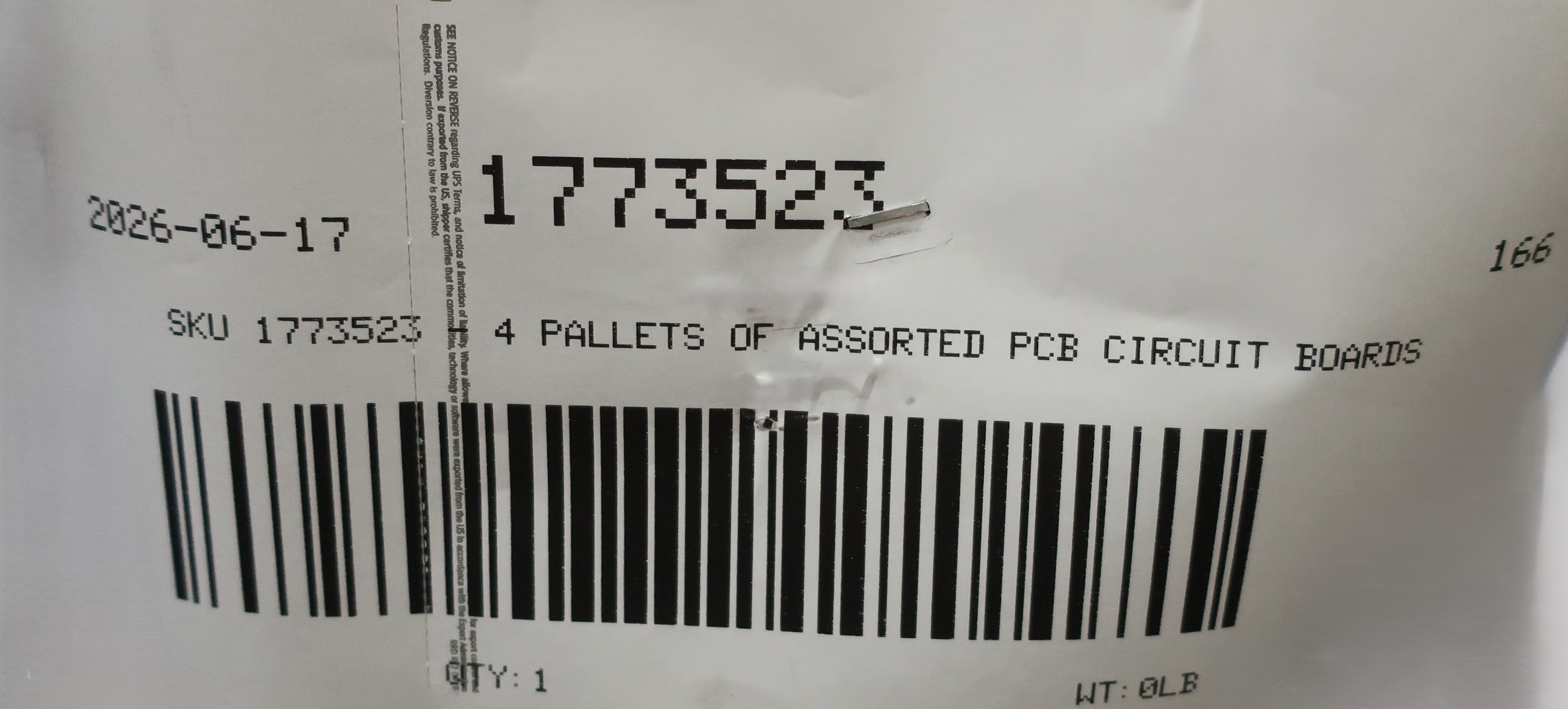 SKU 1773523 - 4 PALLETS OF ASSORTED PCB CIRCUIT BOARDS - PCB CIRCUIT BOARDS