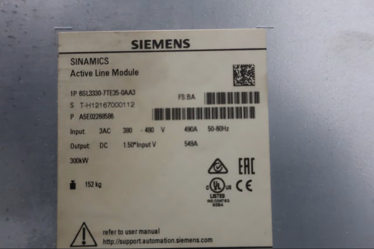 Siemens 6SL3330-7TE35-0AA3 Sinamics S120 AC VFD Drive - SKU 1787532 - AC VFD DRIVES