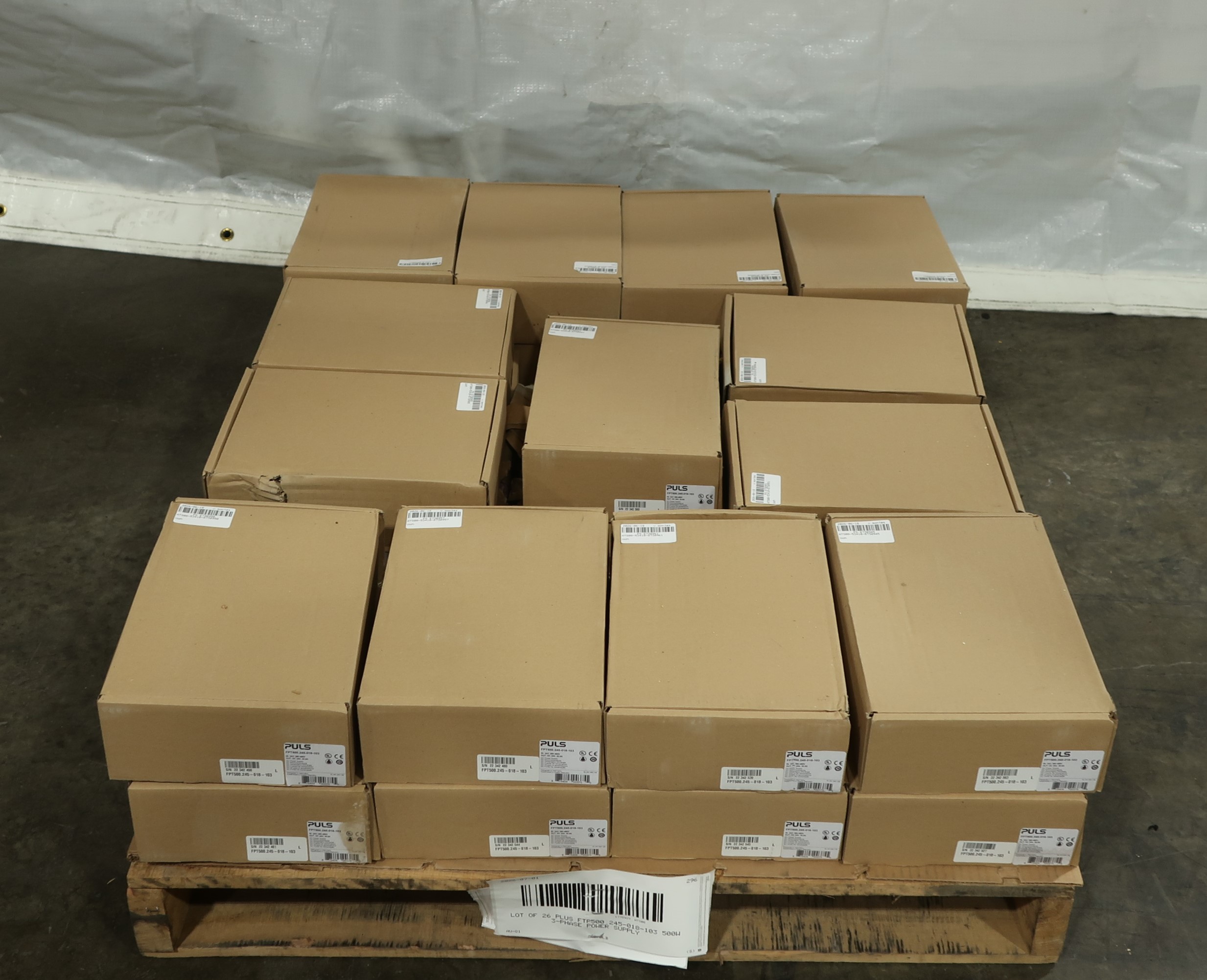 SKU 1775929 - LOT OF 26 PLUS FTP500.245-018-103 500W 3-PHASE POWER SUPPLY - POWER SUPPLIES