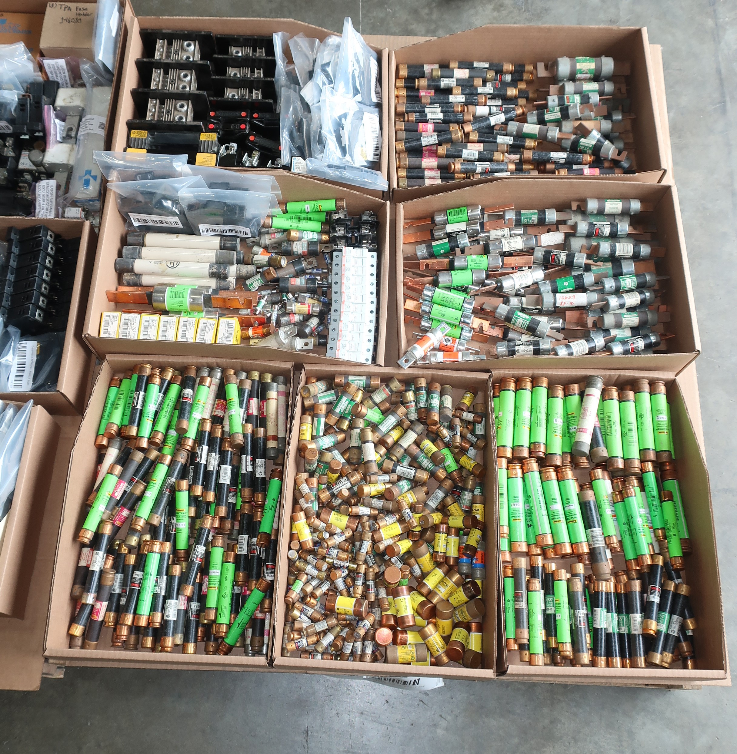 SKU 1780089 - 2 PALLETS OF ASSORTED FUSES AND FUSE HOLDERS - ELECTRICAL COMPONENTS