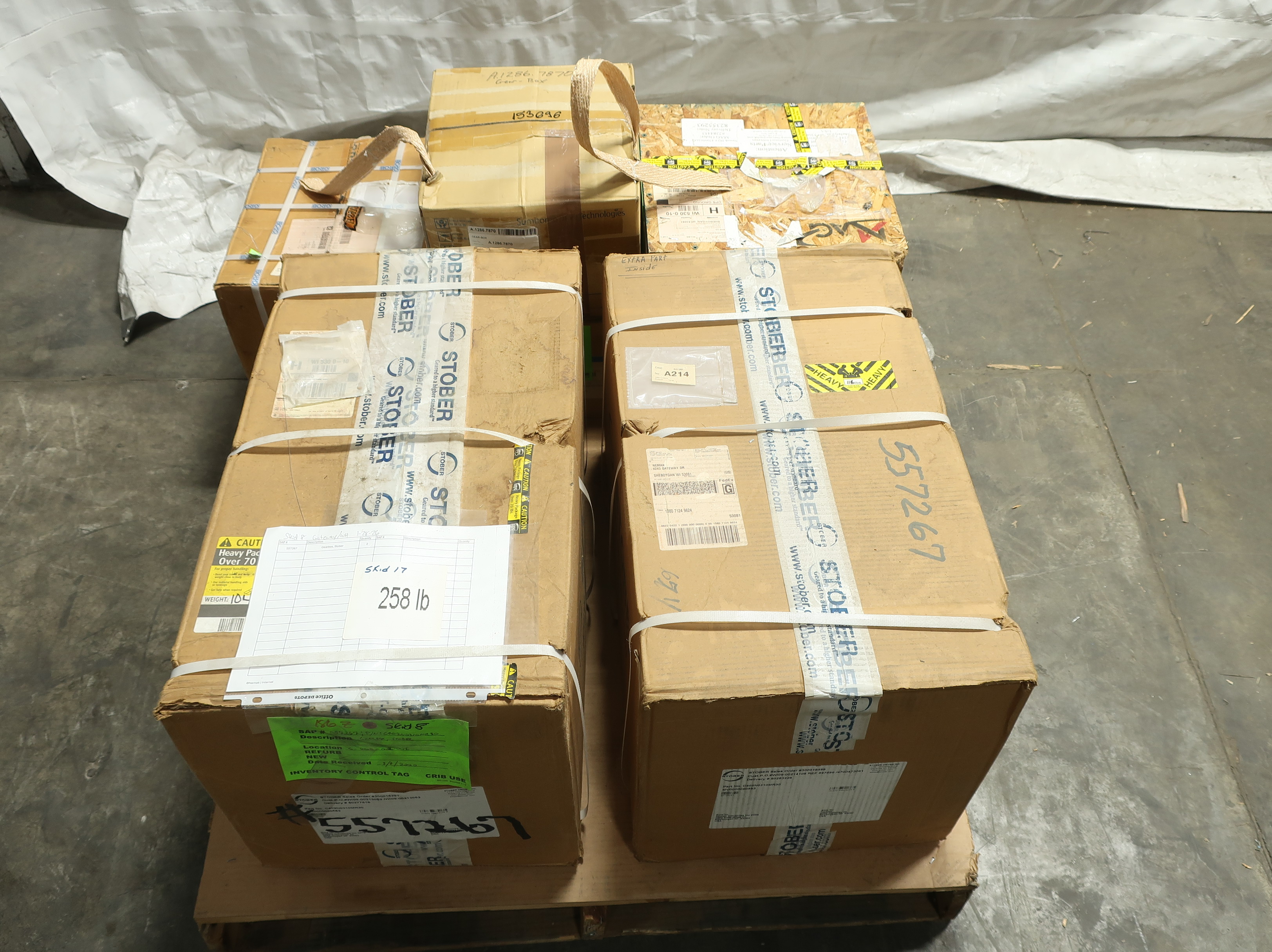 PALLET OF ASSORTED GEAR BOXES - POWER TRANSMISSION